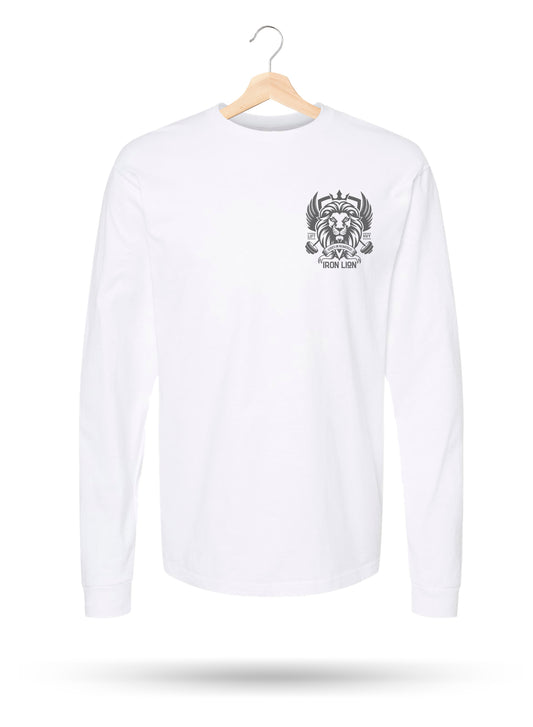 Grit & Gains Unisex Long Sleeve Tee (White)